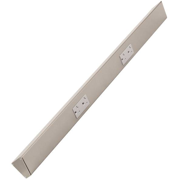 30" 20 amp 120 volt Satin Nickel 2 Duplex Receptacle Under Cabinet Power Strip